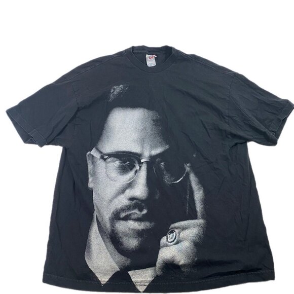 Vintage Martin Luther King Jr. & Malcolm X T Shirt Size XXL 90s Rare Big Logo - Picture 1 of 5